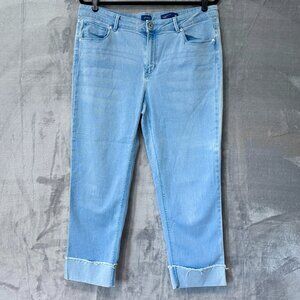 J. Jill Authentic Fit Crop Jeans Cuffed Hem Size 14